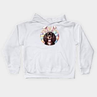 Boykin Spaniel with Bunny Ears Celebrates Easter Fun Kids Hoodie